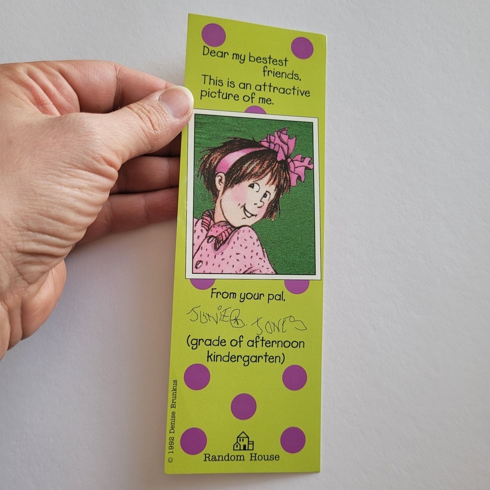 Vintage 90s Junie B. Jones Bookmark 1992 Denise Brunkus Reading List 676-76038-4 - Picture 4 of 14